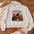 Oatmeal Witchy But Cozy Cropped Crewneck Sweatshirt