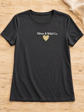Black Signature Leopard Heart Tee